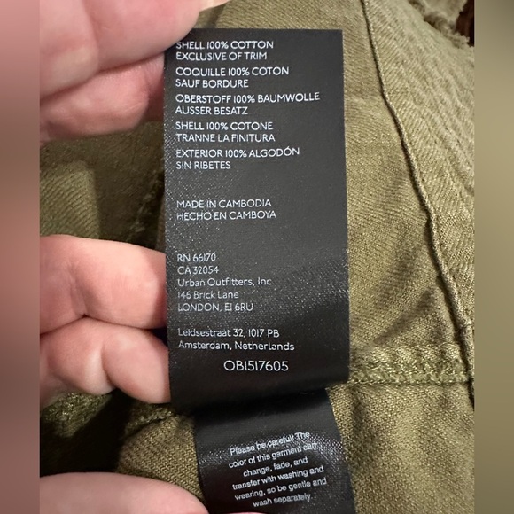 Pilcro Flutter Sleeve Button Down Tunic Dress in Moss Olive Green - Size L - Picture 9 of 10